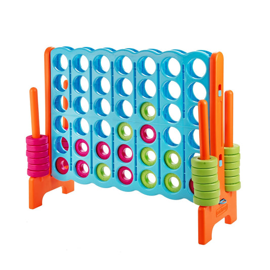 4 in A Row 4-to-Score Giant Jumbo Game Set for Family Party Holiday, Light Blue