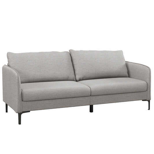 Modern 76 Inch Loveseat Sofa Couch for Apartment Dorm with Metal Legs, Gray - Gallery Canada