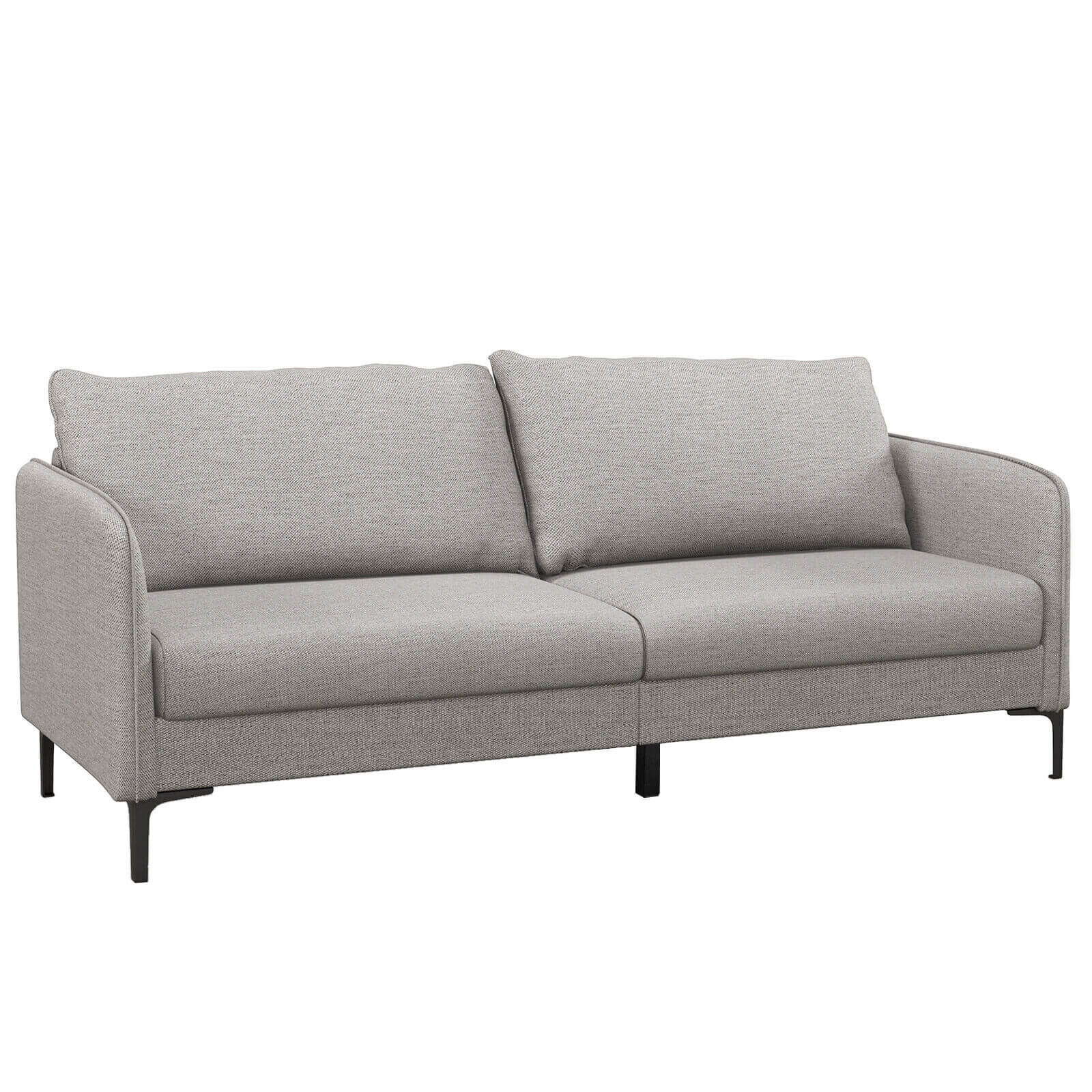 Modern 76 Inch Loveseat Sofa, Metal Legs, Gray Sofas & Loveseats at Gallery Canada
