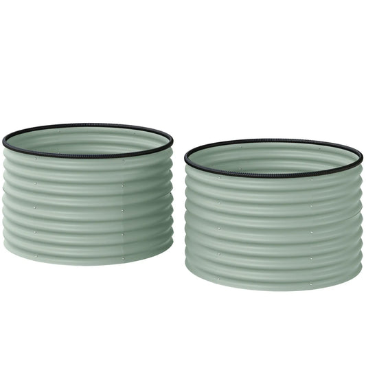 Set Of 2 Metal Raised Garden Beds, Easy To Assemble, Green Galvanized Planter Boxes Green at Gallery Canada