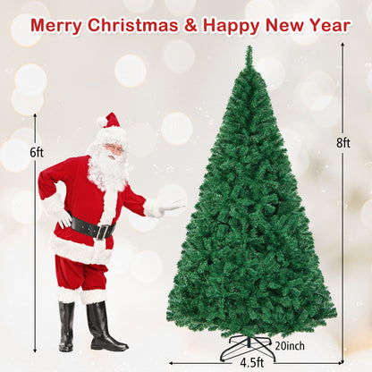 Artificial PVC Hinged Christmas Tree with Solid Metal Stand-8 ft, Green Christmas Tree at Gallery Canada
