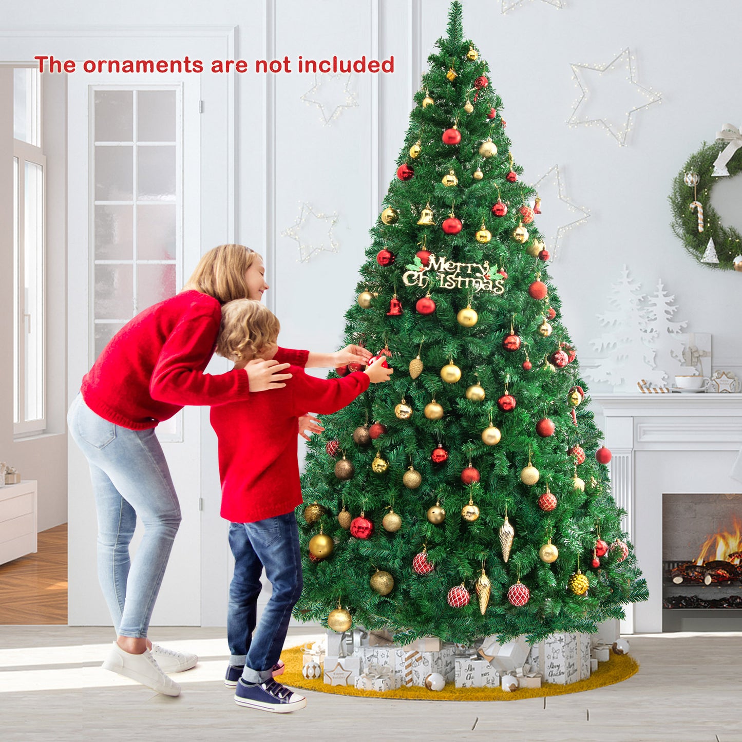 Artificial PVC Hinged Christmas Tree with Solid Metal Stand-8 ft, Green Christmas Tree at Gallery Canada