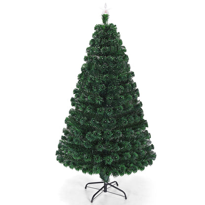 5/6/7 Feet Multicolor Artificial Christmas Tree with LED Light and Metal Stand-6', Green Christmas Tree 6 ft at Gallery Canada