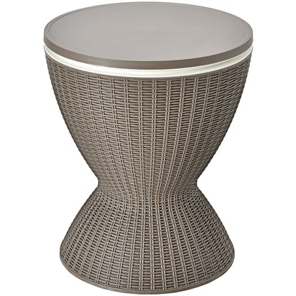 8 Gallon Patio Rattan Cooler Bar Table, Adjustable Ice Bucket, Brown Patio Bar Furniture Brown at Gallery Canada