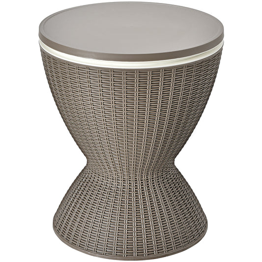 8 Gallon Patio Rattan Cooler Bar Table, Adjustable Ice Bucket, Brown Patio Bar Furniture Brown at Gallery Canada