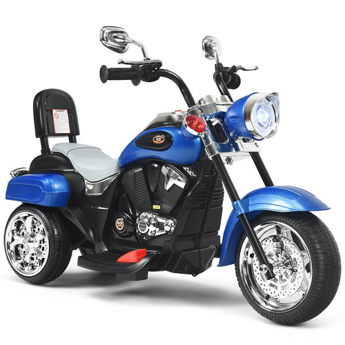 6V 3 Wheel Kids Motorcycle, Blue
