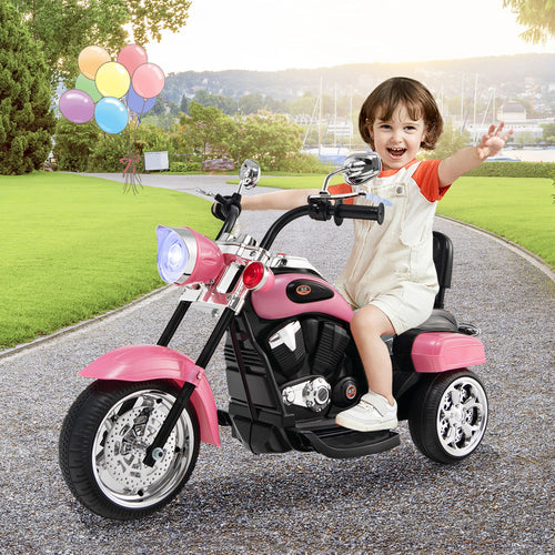6V 3 Wheel Kids Motorcycle, Pink