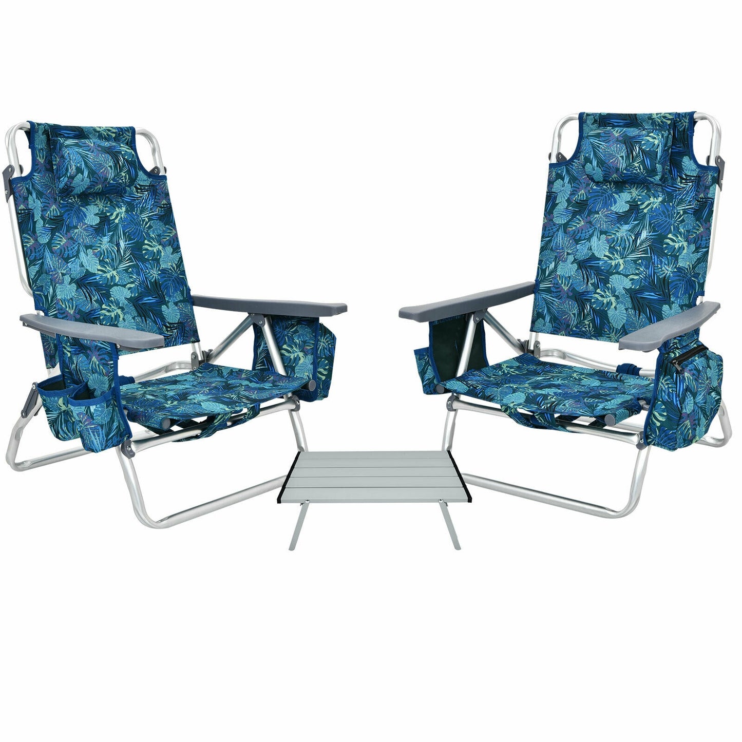 2 Pack 5-Position Folding Beach Chair, Multicolor Beach & Lawn Chairs at Gallery Canada