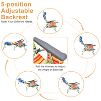Thumbnail for 2 Packs 5-Position Outdoor Folding Backpack Beach Table Chair Reclining Chair Set - Gallery View 9 of 13