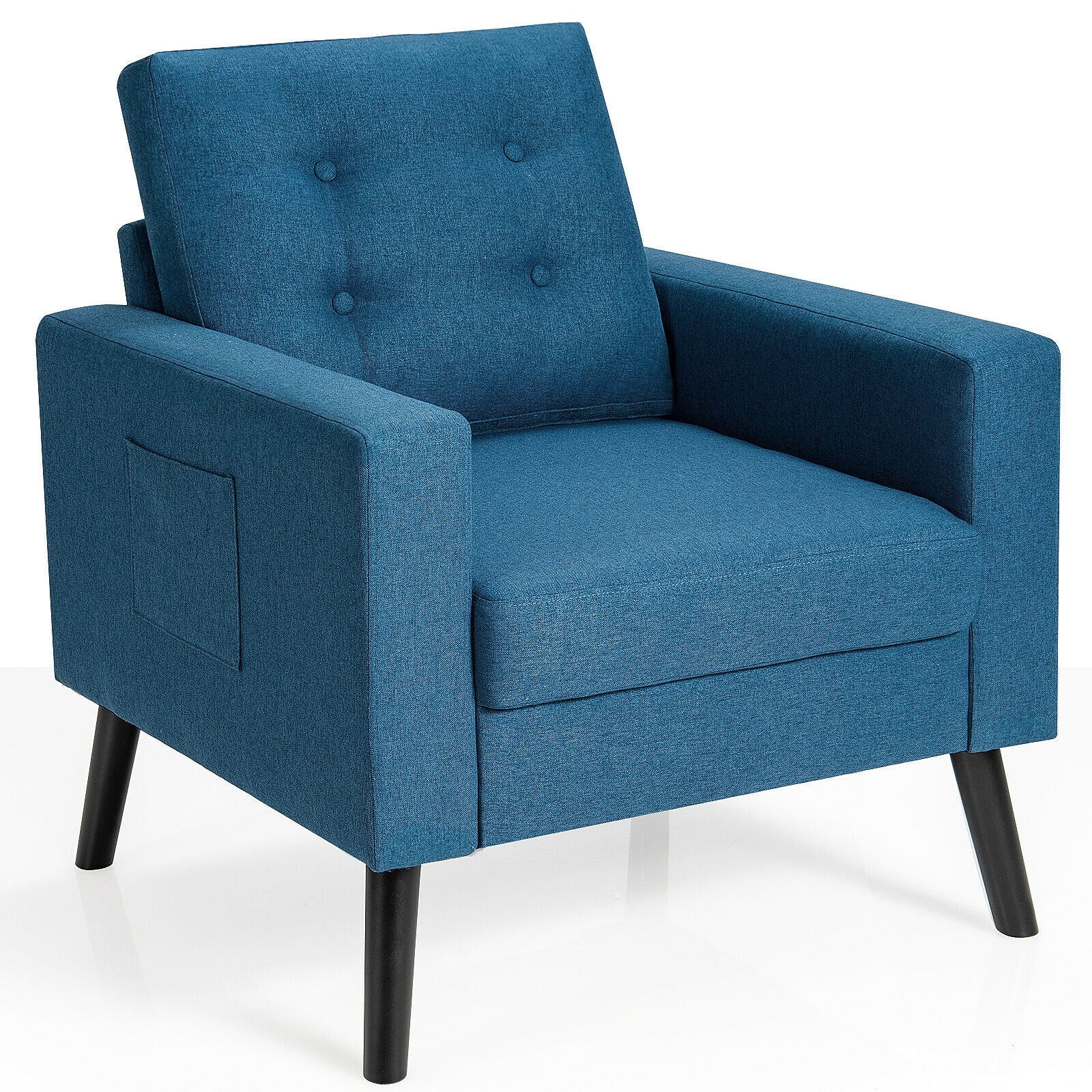 Mid-Century Upholstered Armchair Club Chair, Blue Accent Chairs at Gallery Canada