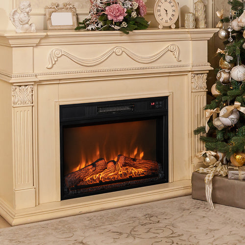 18/23 Inch Electric Fireplace Insert, Adjustable LED Flame, 23 Inches, Black