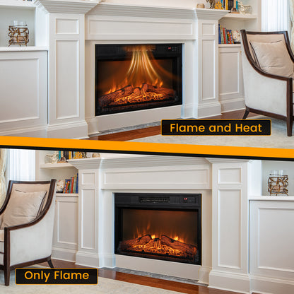 18/23 Inch Electric Fireplace Insert, Adjustable LED Flame, 23 Inches, Black Fireplaces at Gallery Canada