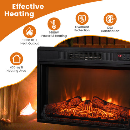 18/23 Inch Electric Fireplace Insert, Adjustable LED Flame, 23 Inches, Black Fireplaces at Gallery Canada