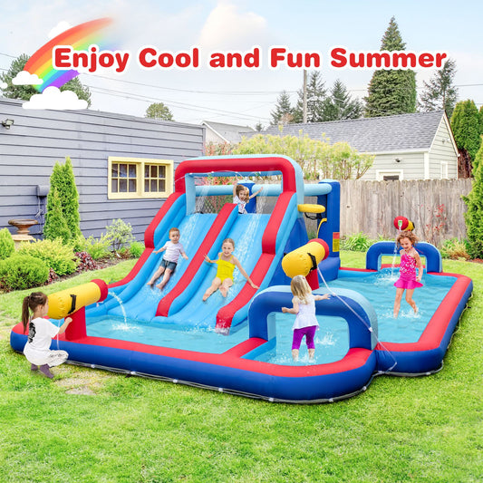 Inflatable Water Slide Park for Kids Backyard Outdoor Fun (without Blower), Multicolor - Gallery Canada