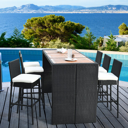 7-Piece Patio Rattan Wicker Dining Furniture Set Patio Bar Furniture at Gallery Canada