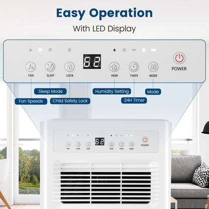 32 Pints/Day Portable Quiet Dehumidifier, For Rooms Up To 2500 Sq. Ft, Blue Dehumidifiers at Gallery Canada
