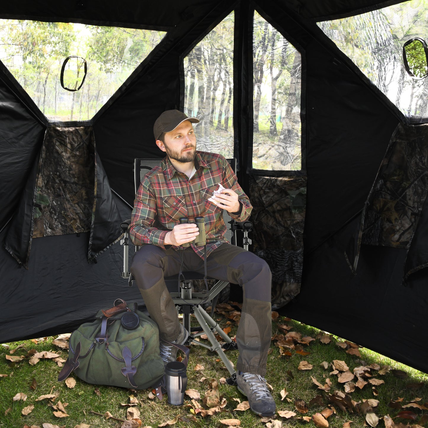 360 Degree Silent Swivel Hunting Chair, Black Camping Furniture at Gallery Canada