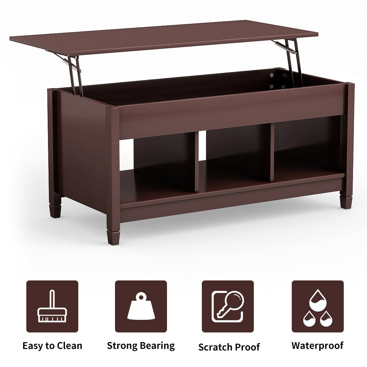 Lift Top Coffee Table with Hidden Storage Compartment, Coffee Coffee Tables at Gallery Canada
