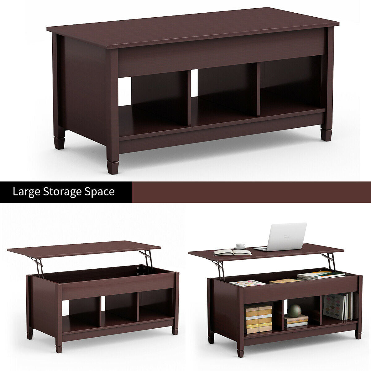 Lift Top Coffee Table with Hidden Storage Compartment, Coffee Coffee Tables at Gallery Canada