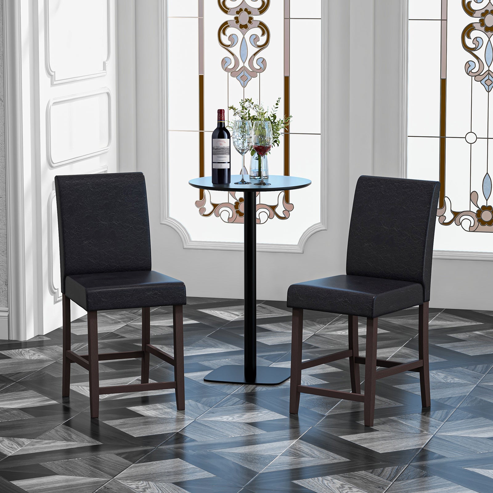 25 Inch Counter Height Set of 2 Bar Stools, Black Bar Stools at Gallery Canada