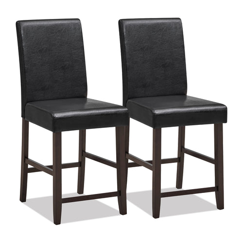25 Inch Counter Height Bar Stools, Set of 2, Black