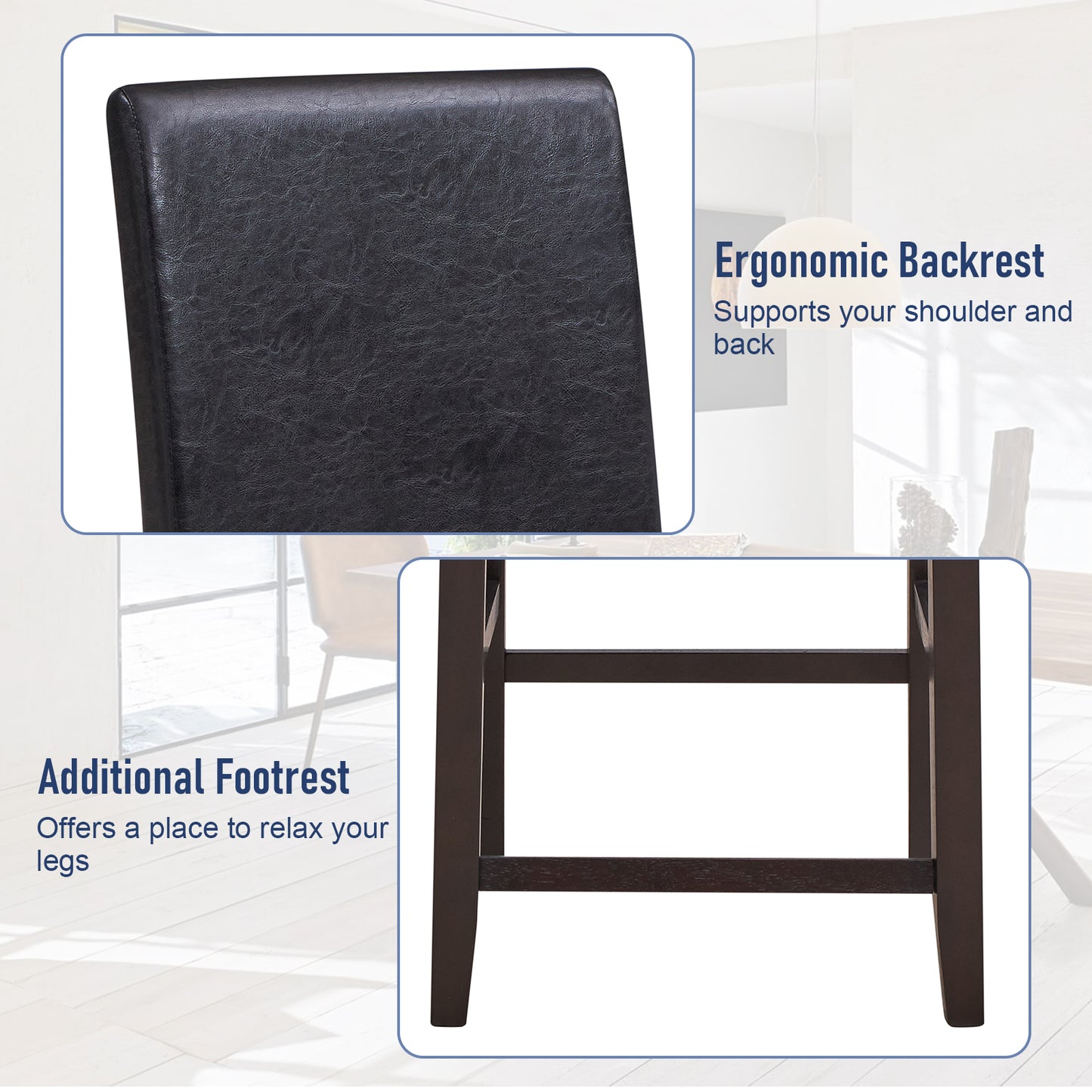 25 Inch Counter Height Set of 2 Bar Stools, Black Bar Stools at Gallery Canada