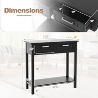Thumbnail for Narrow Console Table with Drawers and Open Storage Shelf - Gallery View 5 of 10