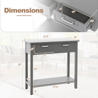 Thumbnail for Narrow Console Table with Drawers and Open Storage Shelf - Gallery View 5 of 10