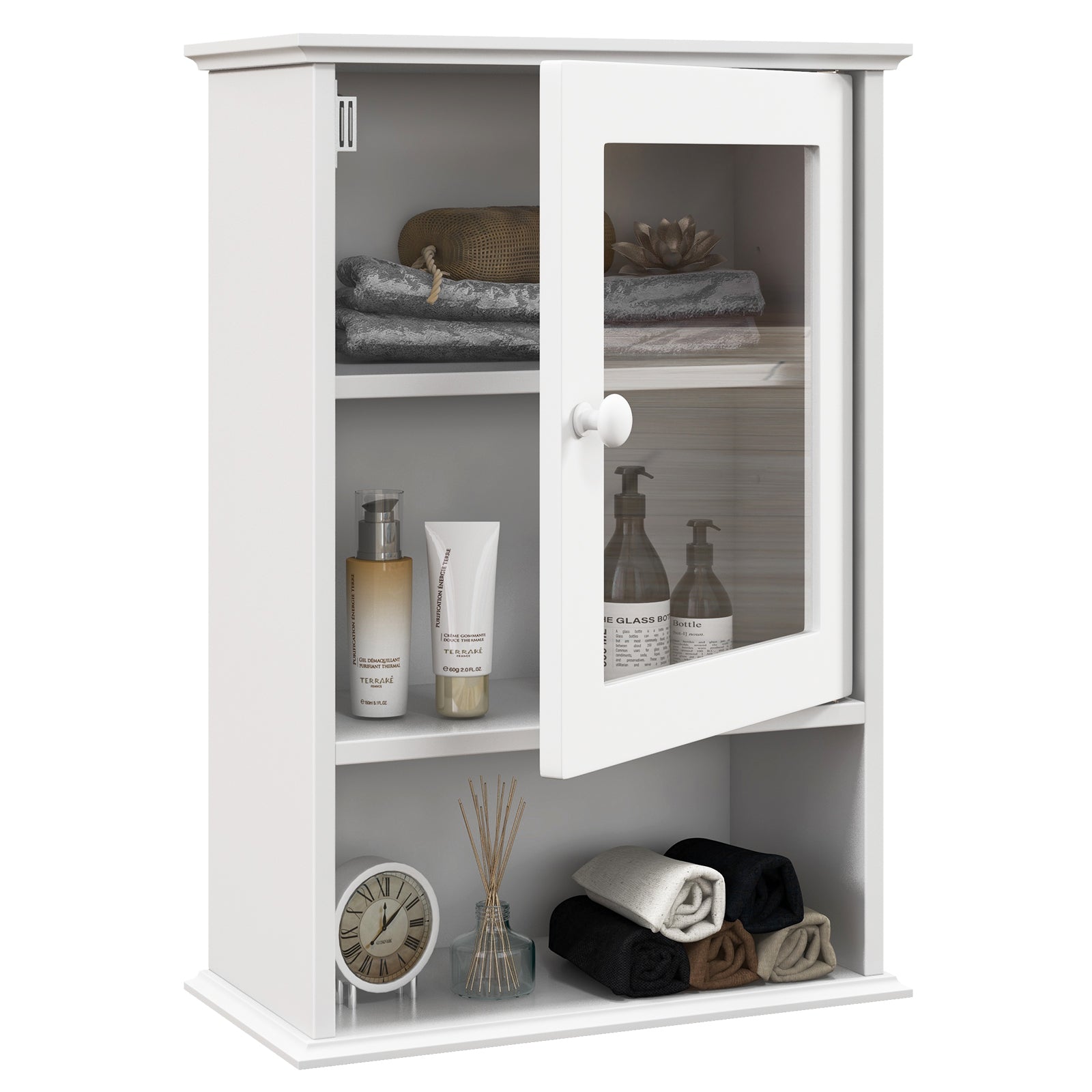 Bathroom Wall Mounted Adjustable Hanging Storage Medicine Cabinet, White Wall Cabinets at Gallery Canada