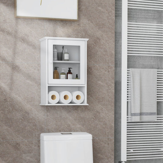 Bathroom Wall Mounted Adjustable Hanging Storage Medicine Cabinet, White - Gallery Canada