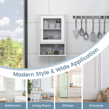 Bathroom Wall Mounted Adjustable Hanging Storage Medicine Cabinet, White Wall Cabinets at Gallery Canada