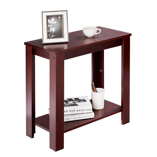 2-Tier Modern Compact End Table with Storage Shelf, Espresso End & Side Tables Espresso at Gallery Canada
