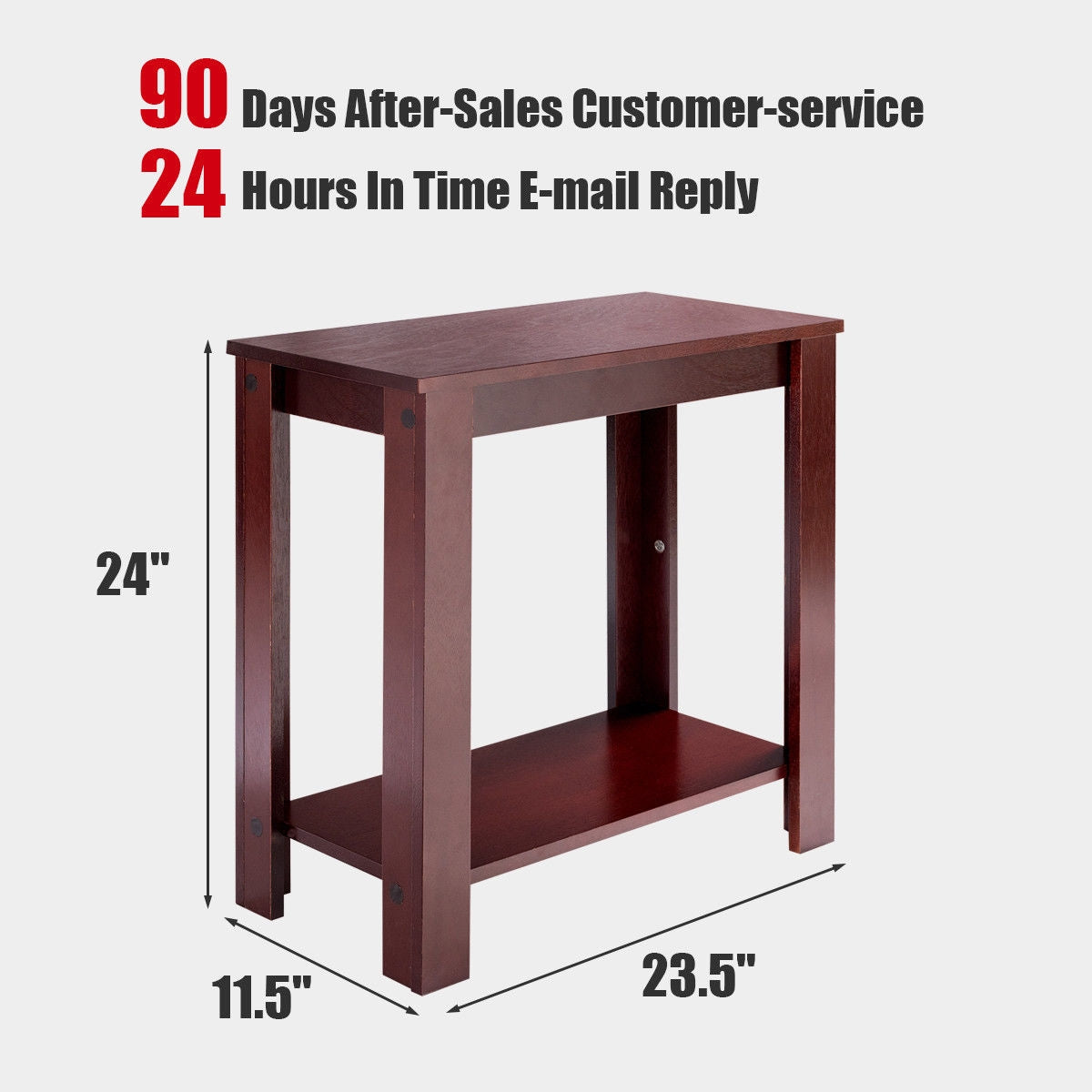 2-Tier Modern Compact End Table with Storage Shelf, Espresso End & Side Tables at Gallery Canada