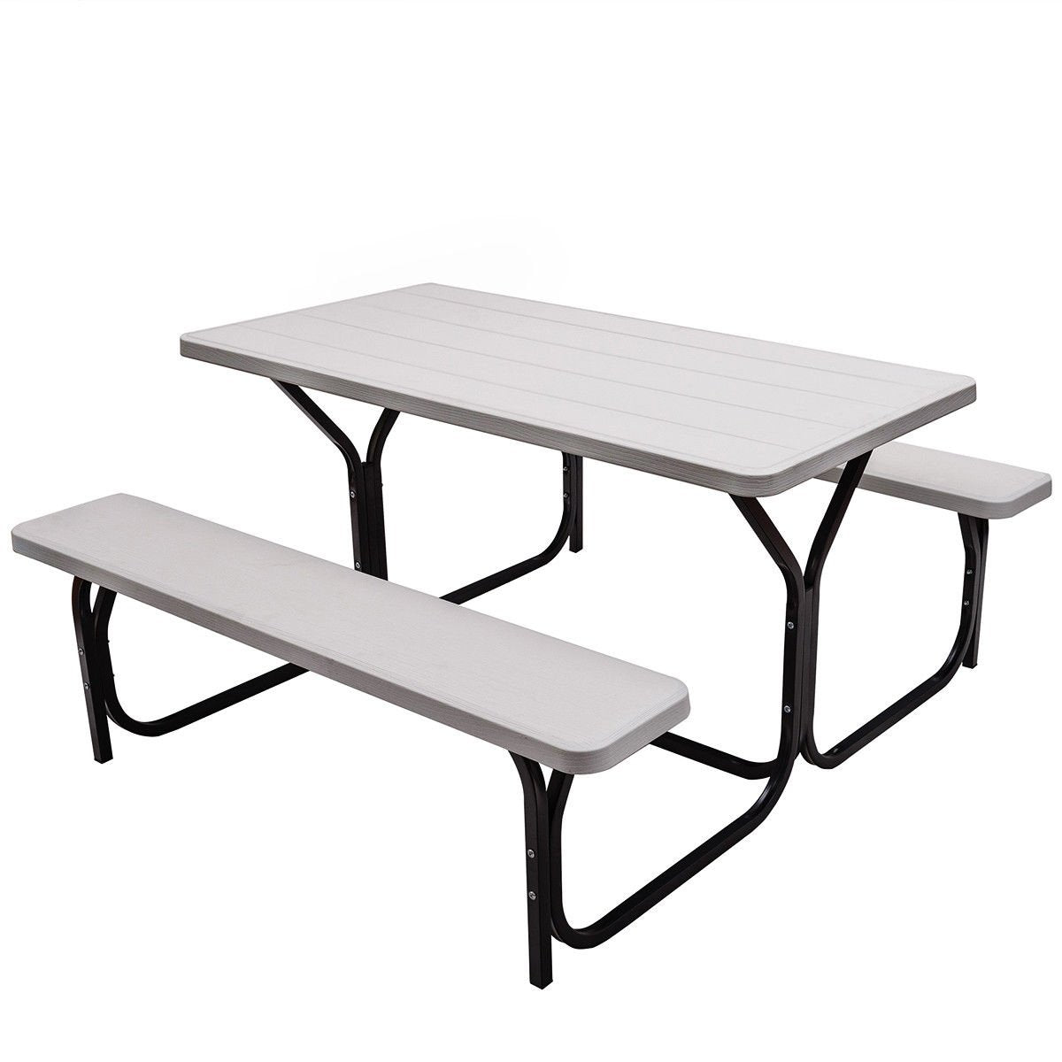Picnic Table Bench Set for Outdoor Camping , White - Gallery Canada