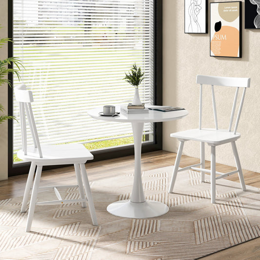 Windsor Style Armless Chairs with Solid Rubber Wood Frame, White - Gallery Canada