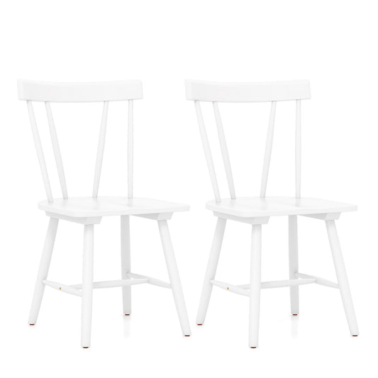 Windsor Style Armless Chairs with Solid Rubber Wood Frame, White - Gallery Canada