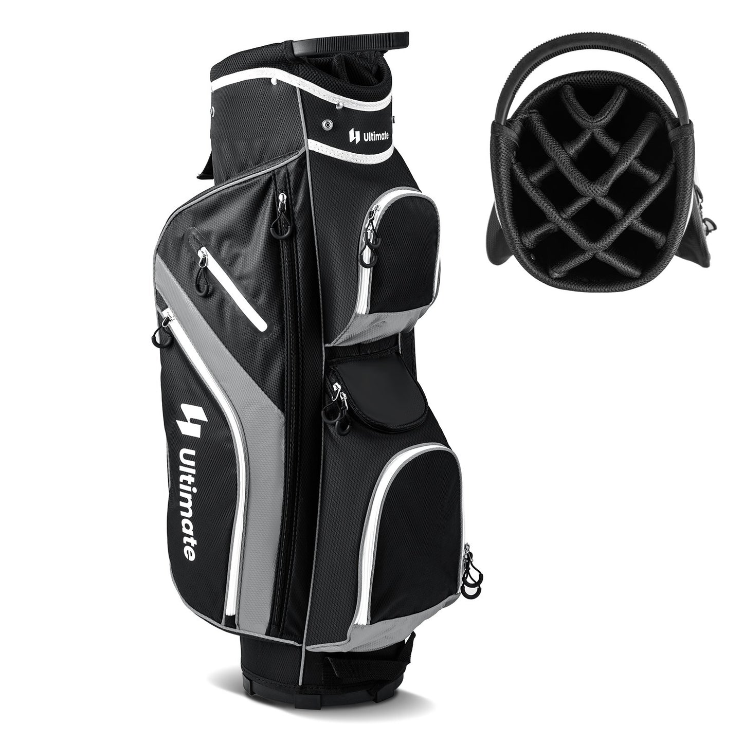 Golf Cart Bag with 14 Way Top Dividers, Gray at Gallery Canada