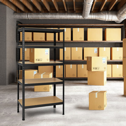 71 inch Heavy Duty Steel Adjustable 5 Level Storage Shelves, Black Garages at Gallery Canada