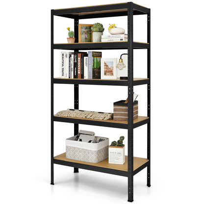 71 inch Heavy Duty Steel Adjustable 5 Level Storage Shelves, Black Garages at Gallery Canada