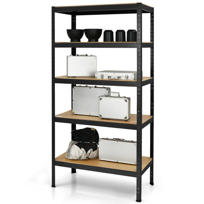 71 inch Heavy Duty Steel Adjustable 5 Level Storage Shelves, Black Garages at Gallery Canada