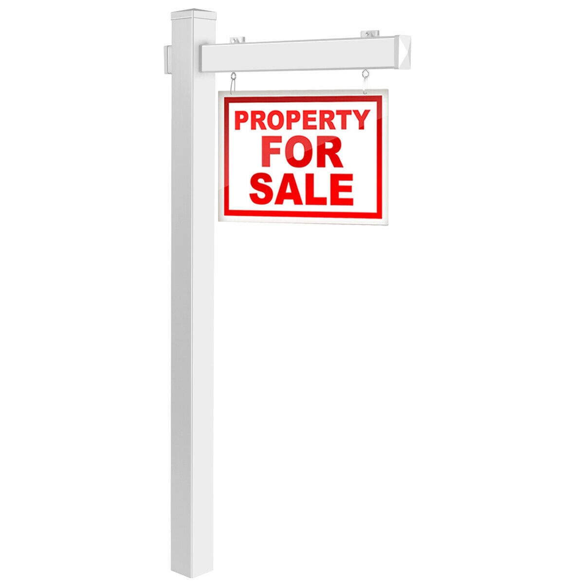 6 Feet Vinyl UPVC Real Estate Sign Post, White