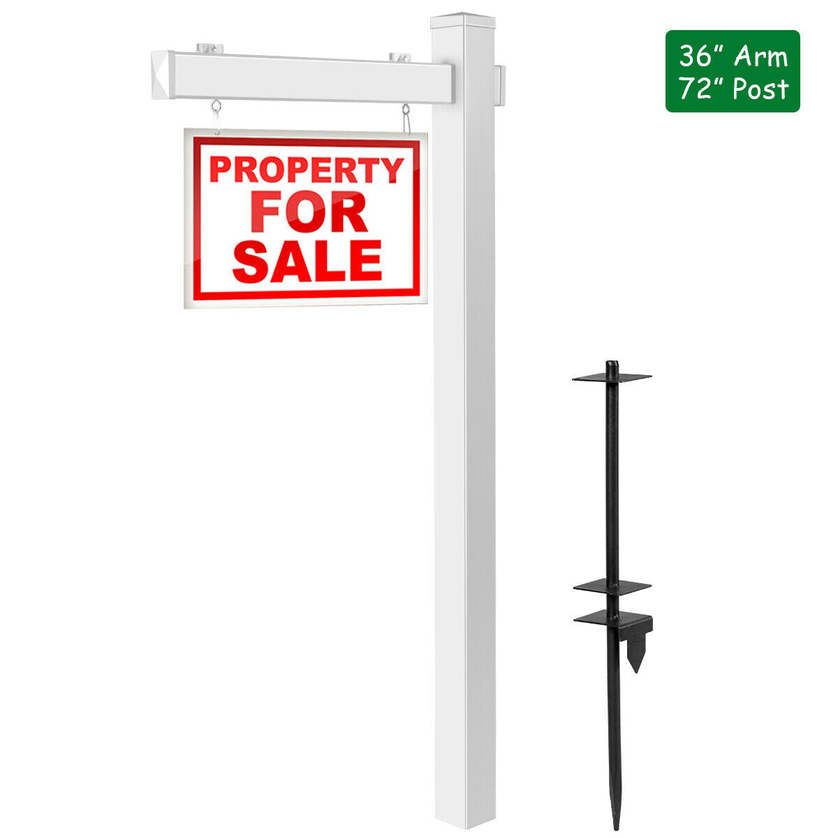 6 Feet Vinyl UPVC Real Estate Sign Post Realtor Yard Sign Post, White Outdoor Decor at Gallery Canada