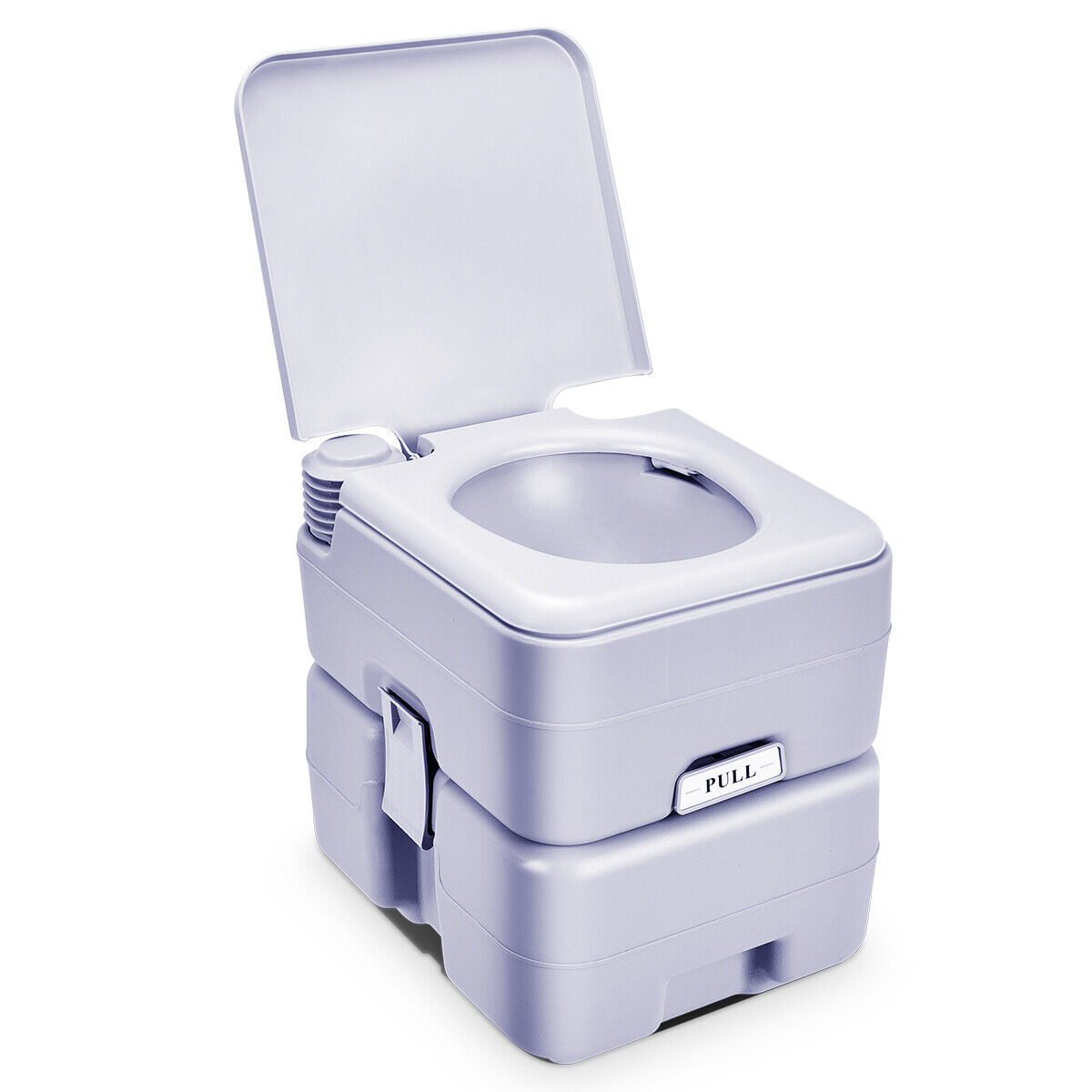 5.3 Gallon Portable Toilet with Waste Tank and Built-in Rotating Spout, Gray Portable Toilets & Showers at Gallery Canada