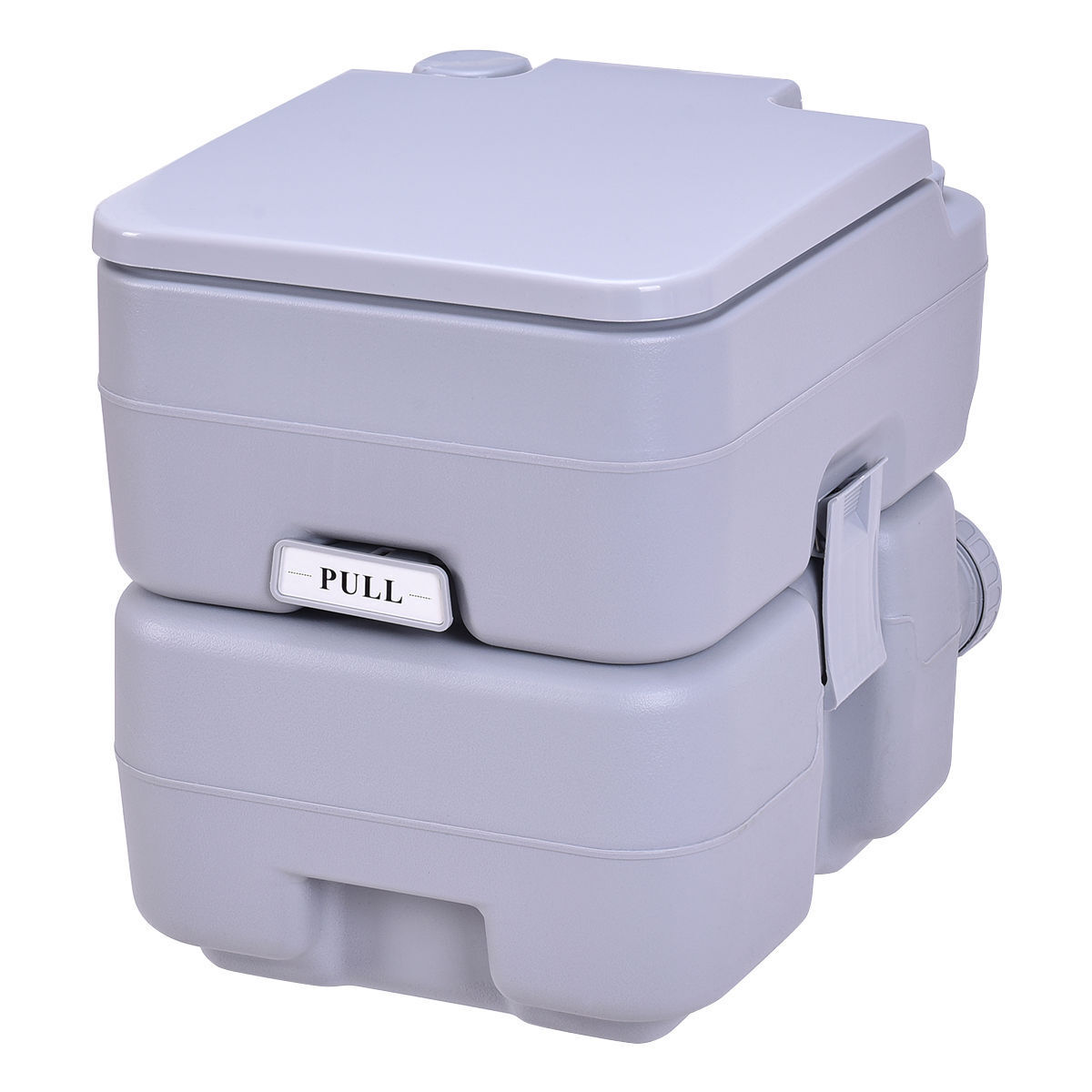 5.3 Gallon Portable Toilet with Waste Tank and Built-in Rotating Spout, Gray Portable Toilets & Showers at Gallery Canada