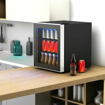 60 Can Beverage Mini Refrigerator with Glass Door Wine & Beverage Coolers at Gallery Canada