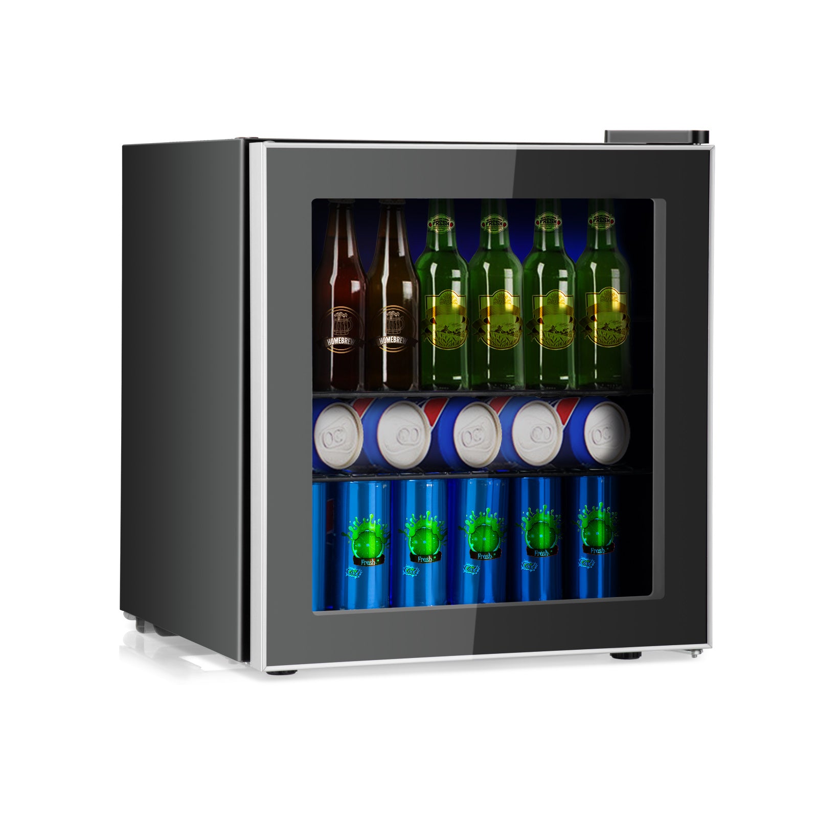 60 Can Beverage Mini Refrigerator with Glass Door Wine & Beverage Coolers at Gallery Canada