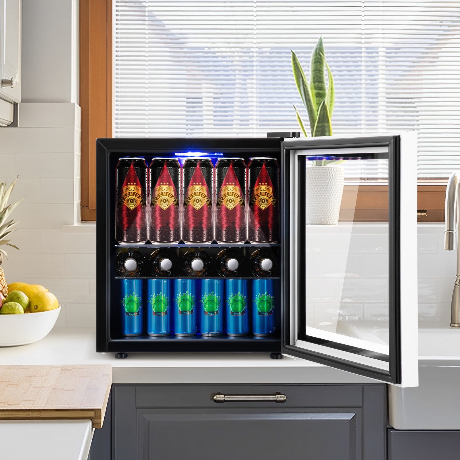 60 Can Beverage Mini Refrigerator with Glass Door Wine & Beverage Coolers at Gallery Canada