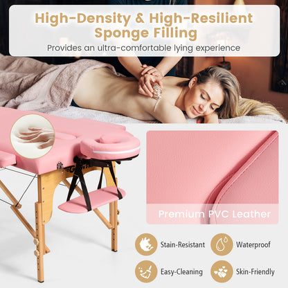 Portable Adjustable Facial Spa Bed with Carry Case, Pink Spa & Salon at Gallery Canada