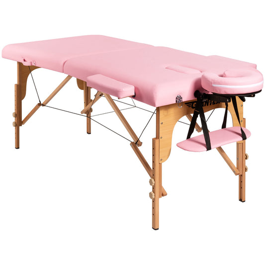 Portable Adjustable Facial Spa Bed  with Carry Case, Pink - Gallery Canada