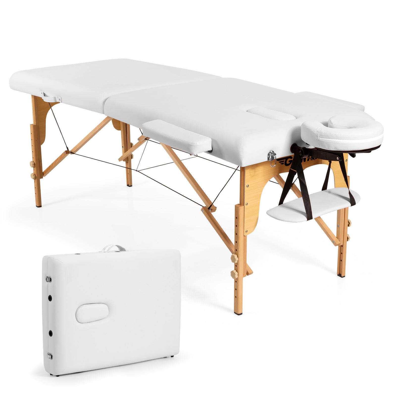 Portable Adjustable Facial Spa Bed with Carry Case, White Spa & Salon at Gallery Canada